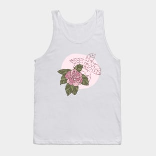 Light Pink Abstract Line art Rose Tank Top